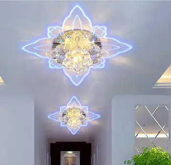 Tauriņš Moderns Priekšnams Kristāla Krāsains LED Griestu Gaismas Koridora Spogulis Griestu Lampa Eju Lieveņa Apgaismojumu