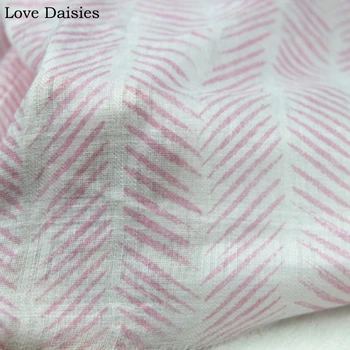 Dubultā slāņa kokvilnas svaigi dobby balts ar rozā lapas iespiestas tekstila audums DIY handwork bērniem krekls top kleita audu