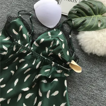 QWEEK Miega Lounge Sieviešu Pidžamas Komplekti ar Krūtīm Pad Vasaras Satīna Sleepwear Gadījuma Pyjama Femme Iekštelpu Apģērbs 3 Gabali