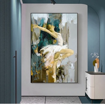 Sexy Balerīna Abstraktā Audekls Gleznas pie Sienas, Mākslas Plakāti Un Izdrukas Dejotāja Meitene Audekls Art Attēlus Dzīvojamās Istabas Sienas