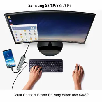 USB C HDMI-savietojams Adapteris Samsung Dex Stacijas MHL Galaxy S8 S9 S10/Plus Piezīme 10/9 Cilnes S4 S5E S6 Tips C/Thunderbo