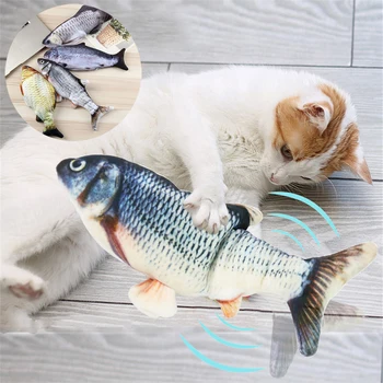 Elektronisko Pet Cat Toy Zivju Elektriskā USB Uzlādes Simulācijas Zivju Rotaļlietas, Suns, Kaķis Košļājamā Spēlē Nokošana kaķis Piederumi