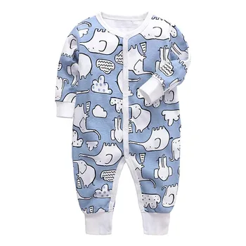 Baby Zēni Meitenes Segu Gulšņi Jaundzimušajiem Sleepwear Zīdaiņu Garām Piedurknēm 0-24 Mēneši Pidžamas