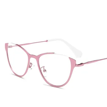 Luksusa Sievietēm, Kaķu Acu Brilles Rāmis Retro Vīriešiem, Optisko Briļļu Rāmja Brilles Datoru Brilles Caurspīdīga Metāla Glāzes
