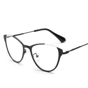 Luksusa Sievietēm, Kaķu Acu Brilles Rāmis Retro Vīriešiem, Optisko Briļļu Rāmja Brilles Datoru Brilles Caurspīdīga Metāla Glāzes