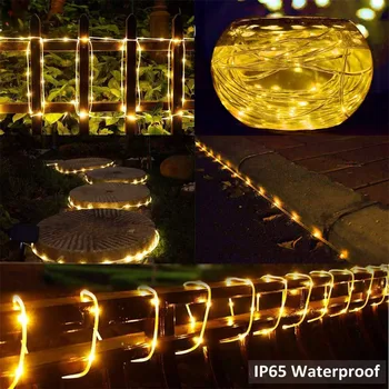 10/20/30M LED Ūdensizturīgs Virves Gaismas, 8 Režīmi, Zemu Spriegumu LED Trosi, Cauruli String Gaismas Ziemassvētku Puse, Dārza Terases Pagalmā Ceļš