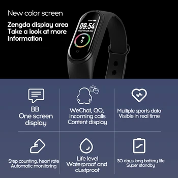 M4 Smart Joslā Fitnesa Tracker Smart Skatīties Sporta Smart Aproce Sirdsdarbības Ātrums, Asinsspiediens Smartband Uzraudzīt Veselības Aproce