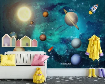 Beibehang Pielāgotu mūsdienu jaunu rokām apgleznotas telpu, visumu, bērnu istabas fona tapetes wall papers mājas dekoru papier peint