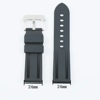 Vīriešu gumijas siksniņas pulksteņu piederumi pin sprādzes 24mm Par Panerai PAM111 441 dāmas silikona sporta ūdensizturīga siksniņa