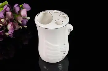 Modes keramikas 5 gab komplekts vannas istabu mazgāt set porcelāna vannas istabas piederumi gulbis zobu suku turētājs shukoubei palešu ziepju kastē