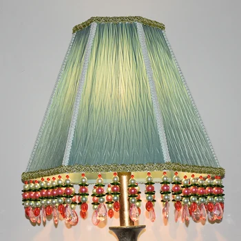 E27 Art Deco Tiesa pušķis Lampas toni, galda lampas grīdas lampas toni auduma bēšs/zaļš abažūri mūsdienu stila lampas vāciņu