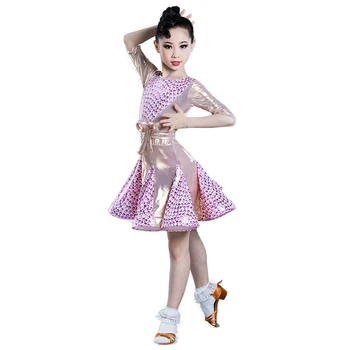 Mazulis violeta Elegants Kroku Mūsdienu latīņamerikas Salsa Balles Deju Kleitas Meitene Deju Apģērba Deju Konkursā Kostīmu Valkāt