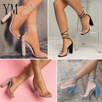 Jaunā Sieviešu Sandales Potītes Siksna Platformas Augsta Super Pārredzamu Sexy Sievietes Sūkņi Aptvertu Papēža Pusei Kāzu Dāmas Zapatos Mujer De
