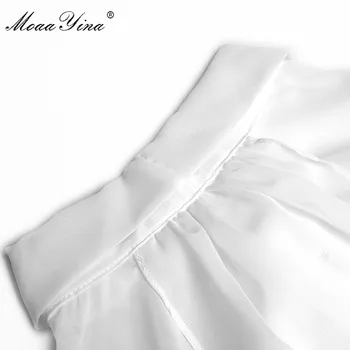MoaaYina Modes Dizainere Uzstādīt Pavasara Sieviešu Laternu Piedurknēm Krekls Topi+Izšuvumi Vizuļi Svārki Divi-gabals, kas