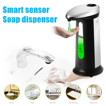 400 ml Automātiskā Touchless Ziepju Dozators Sensors Roku Sanitizer Šampūns Tīrīšanas līdzeklis Vannas Virtuves Liela Jauda, J8