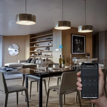 ASV Standarta 2 3 Banda WiFi Sienas Touch Stikla Panelis Gaismas Slēdzi App Balss Tālvadības Tuya Smart Dzīvības Atbalsta Alexa, Google Home