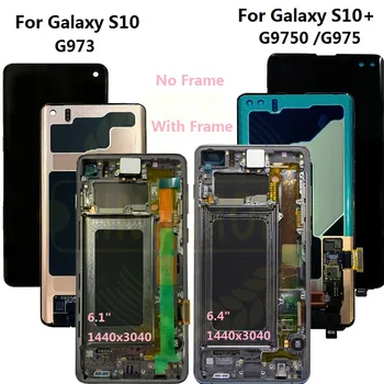 JAUNAS ORIĢINĀLAS AMOLED S10 LCD SAMSUNG Galaxy S10 G973F/DS G973F G973 S10 Plus G975 G975F G975F/DS Touch Screen Digitizer
