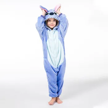Bērniem Ziemas Sleepwear Zēni Onesies Meitene Pidžamas Komplekts Bērniem, Flaneļa Pidžamas Unicorn Tiger Panda Dūriens Dzīvnieku Pyjama