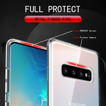KEYSION Case For Samsung Galaxy S10 5G S10 S8 S9 Plus Piezīme 9 8 A7 A9 2018 S10e M20 M30 Segtu Mīksta Silikona Gredzenu Turētājs Coques
