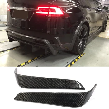 Oglekļa Šķiedras Auto Aizmugurējā Bufera Gaisa Ventilācijas Fender Apdares, Lai Tesla Model X 2016 - 2018 Sport Utility 4 Durvju Aizmugurējo Buferi Sadalītāji