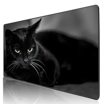 XGZ Melns Kaķis ar Spīdīgu Matu Spēļu Pele Spilventiņu Datoru, Notebook Tastatūras Mat Kalniņi Gumijas pretslīdēšanas Liela Izmēra peles paliktnis