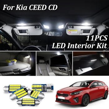 11Pcs Balts Canbus led Auto salona apgaismojuma Komplekts 2018 2019 2020 KIA CEED 3 CD led interjera Licence Plate light