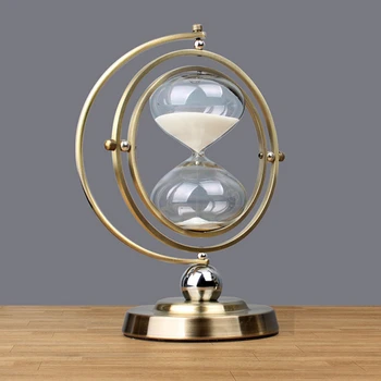 Pasaulē Laika smilšu pulkstenis Desktop Amatniecības Dekori, Metāla, 30 Min Taimeris Rotājumi Office Home Decoration Dzimšanas dienas Dāvana