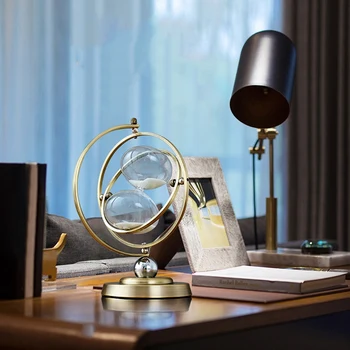 Pasaulē Laika smilšu pulkstenis Desktop Amatniecības Dekori, Metāla, 30 Min Taimeris Rotājumi Office Home Decoration Dzimšanas dienas Dāvana