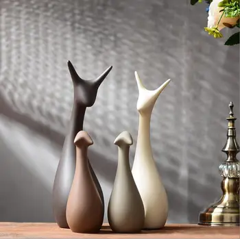 Vienkārši Mūsdienu Keramikas Figūriņas Dzīvo Jamo Istabu Rotājumu Mājas Interjera Dekorēšana Amatniecības Biroja Kafijas Kāzu Keramikas Dāvanu