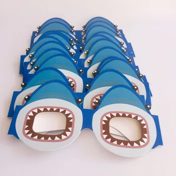 12pcs/komplekts Zilā Okeāna Haizivs Papīra Brilles, Maskas Photo Booth Aksesuārus Bērniem Dzimšanas dienas ballīti Apdare Photobooth Aksesuārus, Rotaļlietas Bērniem