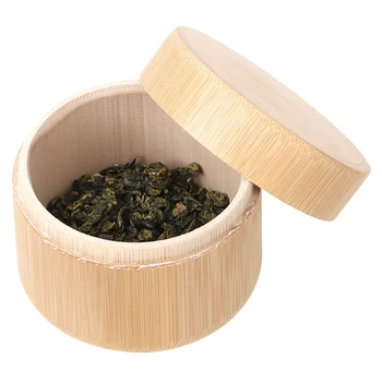 HILIFE Dabas Tēja Jar Uzglabāšanas Turētājs Tējas Caddies Kārta Bambusa Tējas Kaste Mini Portatīvie Koka Matcha Konteineru Organizators