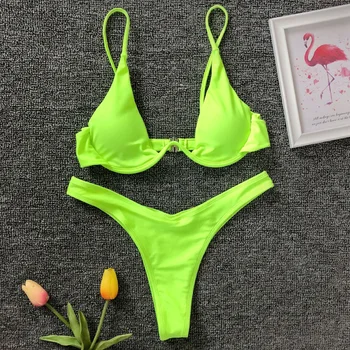 Sexy Neona V-bar Underwired Bikini Ir 2021. Sieviešu Peldkostīms Sieviešu Peldkostīmi divdaļīga V formu, Stieple, Bikini komplekts Bather peldkostīms Peldēt