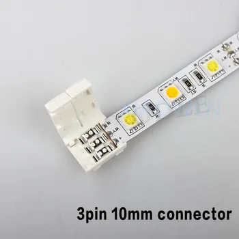 3pin 10mm savienotājs vienu krāsu led lentes ws2811 ws2812B divi savienotāji easy connect nav nepieciešams speciāls 15pcs/daudz