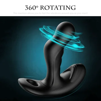 360° Rotējoša Prostatas Massager Dual Motori Vibrators ar Bezvadu Tālvadības Anālais Plug Masturbator Pieaugušo Seksa Rotaļlietas Sieviete Vīrietis