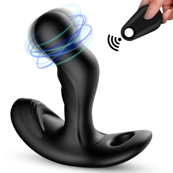 360° Rotējoša Prostatas Massager Dual Motori Vibrators ar Bezvadu Tālvadības Anālais Plug Masturbator Pieaugušo Seksa Rotaļlietas Sieviete Vīrietis