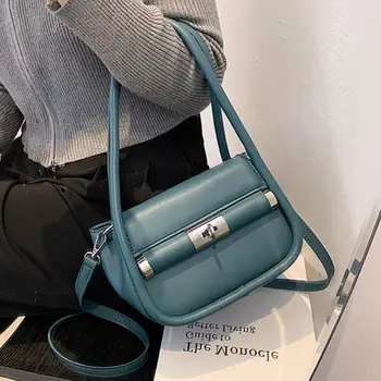 Elegants Sieviešu Laukumā Padusē spilvenu 2020. gadam, Modes Jaunas Kvalitātes PU Ādas Sieviešu Dizainers Rokassomu Vintage Plecu Messenger Bag