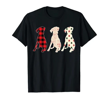 Ziemassvētku Matching Ģimenei, Pidžamas Dāvana T-Krekls-Vīriešu Dalmācietis Suns Pleds T-Krekls-Melns