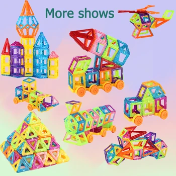 38pcs Mini Magnētisko Bloki Magnētisko Dizainers Modelis ar Magnētisko Bloki Izglītības Celtniecības 3D Rotaļlietas Bērniem