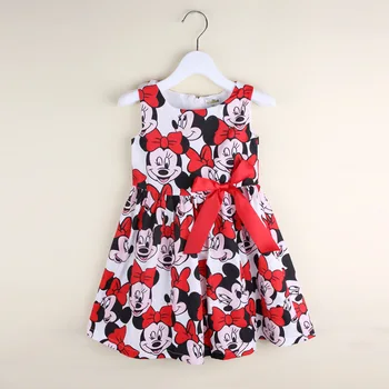 Disney meiteņu kleitas minnie mouse kleita karikatūra rīcības attēls vasaras princešu svārki bērnu apģērbs