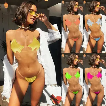 Sieviešu Bikini Komplekts 2020. Gadam Pārsējs Star Modelis Push-Up Polsterējumu Peldkostīmi Peldēties Uzvalku Peldvietu Brazīlijas Bikini