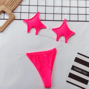 Sieviešu Bikini Komplekts 2020. Gadam Pārsējs Star Modelis Push-Up Polsterējumu Peldkostīmi Peldēties Uzvalku Peldvietu Brazīlijas Bikini