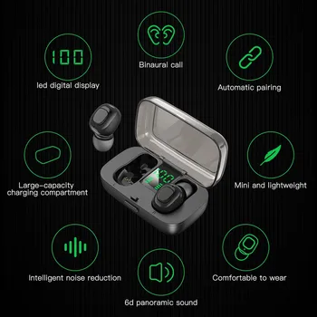 XG21 TWS Bluetooth Austiņas 5.0 Bezvadu Austiņas, Sporta Earbuds, Stereo Trokšņa Slāpēšanas Austiņas ar Mikrofonu Ūdensizturīgs iedarbību ipx4