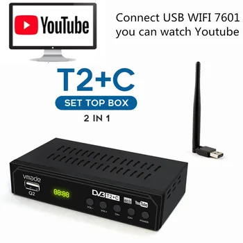 DVB-T2 TV Uztvērējs Dekoders HD 1080 WIFI TV KASTĒ DVB-T Virszemes Ciparu tv Uztvērējs DVB T2, DVB-C Combo H. 264 AC3 HD Audio