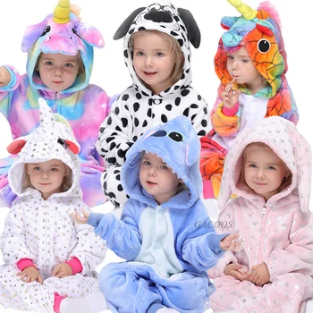 Kigurumi Onesies Bērniem Unicorn Pidžamu Bērnu, Dzīvnieku Karikatūra Segu Guļamvieta Ziemas Zēni Meitenes Panda Licorne Jumspuit Sleepwear