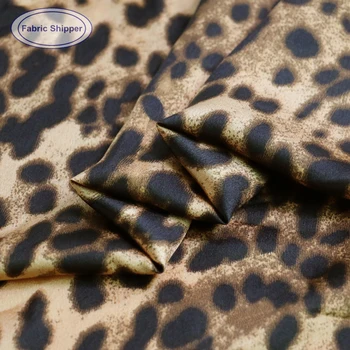 100cm*150cm Āfrikas Leopard Materiāls Mīksts Rievotās Satīna Šarmēza Auduma Kleita