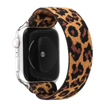 Auduma Watchband par Sērijas 6 SE 5 4 3 Apple Skatīties Band Elastīgās iwatch Rokas Josta 38mm 40mm 42mm 44mm Leopard Rokassprādzi.