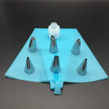 8 GAB./Komplekts Silikona Apledojuma Cauruļvadu Krēms, Konditorejas Maisiņā + 6xStainless Tērauda Sprauslu Komplekts DIY Kūka Dekorēšanas Kūka Instrumenti ar Bezmaksas Dāvanu