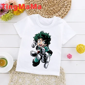 Japāņu Anime Mans Varonis Augstskolu Tshirt Bērniem Kawaii Karikatūra T-krekls Zēnu/meiteņu Topi Boku Nav Varonis Augstskolu Funny Bērnu Drēbes