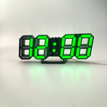 3D LED Sienas Pulkstenis Mūsdienu Dizaina Digitālās Galda Modinātājs Nightlight Saat reloj de salīdzinot Skatīties Mājas Dzīvojamā Telpu Dekorēšana