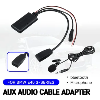 Bluetooth Aux Uztvērējs Kabeļa Adapteris priekš BMW E46 2002 2003 2004 2005 2006, ar mic 10 Pin CD Galvas Vienības Audio Interfeiss